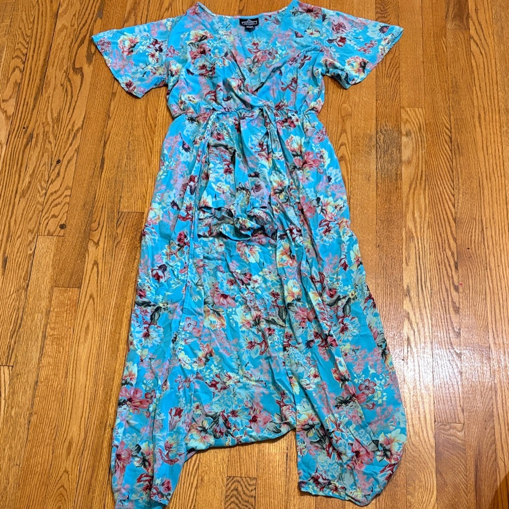 Angie Blue Floral Maxi Dress